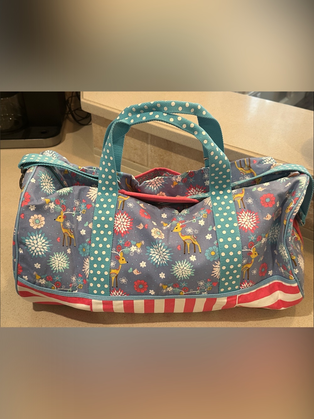 Matilda Jane Blue Floral & Teal Polka Dot Tote - Picture 6 of 10